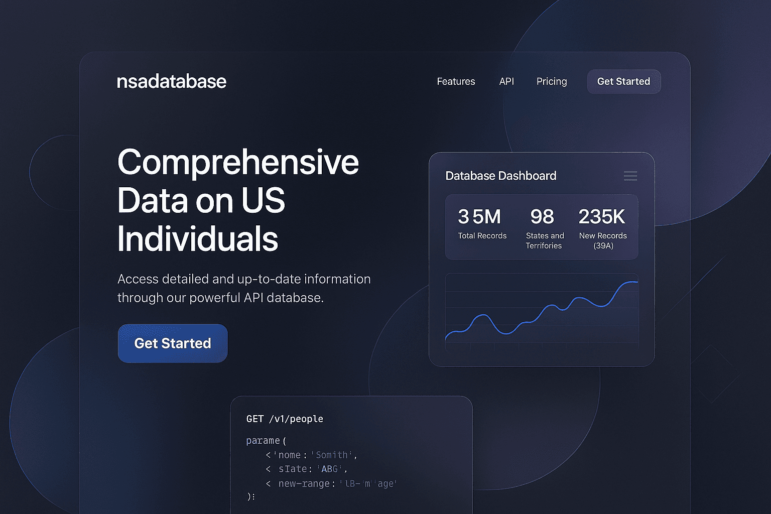 nsadatabase.com website mockup